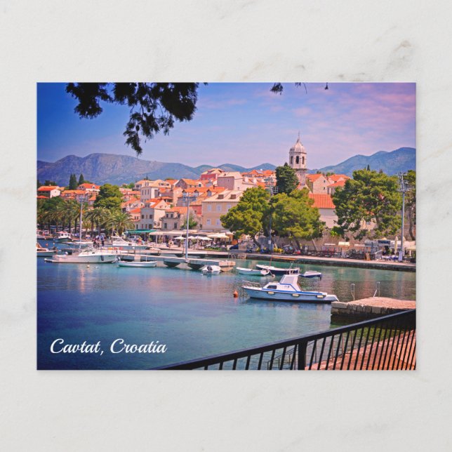 Postal Festiva Cavtat, vistas a Croacia de la ciudad (Anverso)