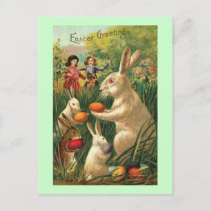 Postal Festiva Caza de huevos de Pascua