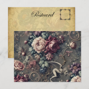 Postal Festiva Caza de seraficionados - Diseño floral gótico