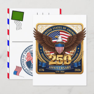Postal Festiva Celebración de 250 años de EE. UU.: América 1776–2