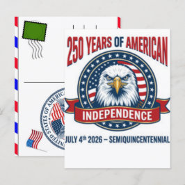 Postal Festiva Celebración de 250 años de EE. UU.: América 1776–2