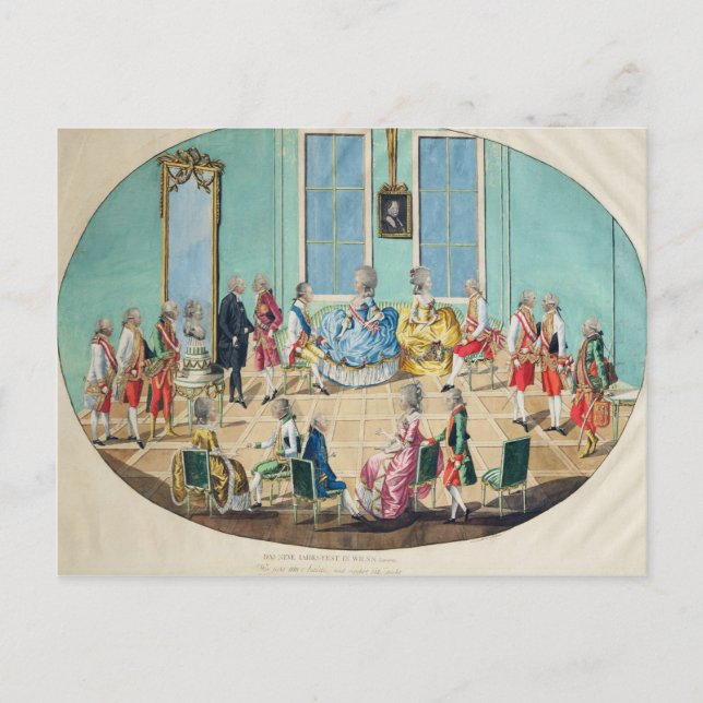 Postal Festiva Celebración de Año Nuevo en Viena en 1782, 1783 (Anverso)