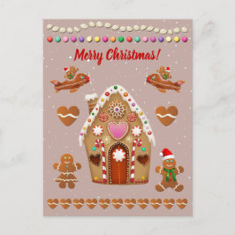 Postal Festiva Celebración de los Navidades de las cookies de Gin