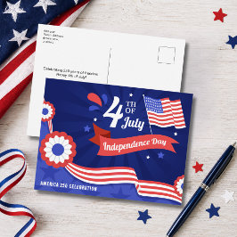 Postal Festiva Celebración del Día de la Independencia de América