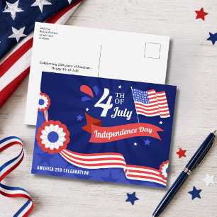 Postal Festiva Celebración del Día de la Independencia de América