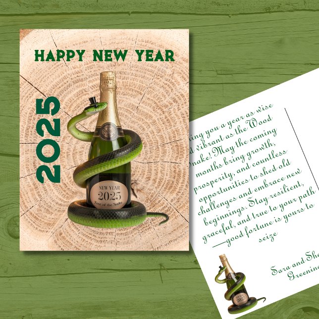Postal Festiva Celebración lunar de la serpiente de Año Nuevo chi (Subido por el creador)