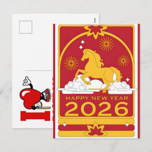Postal Festiva Celebraciones del Año Chino del Caballo 2026