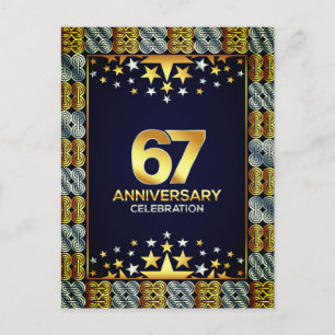 Postal Festiva Celebrar 67 años: Cumpleaños de abuelo y abuela