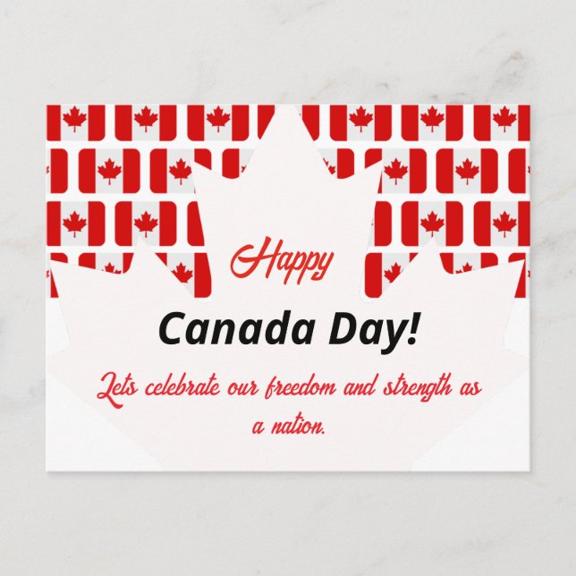 Postal Festiva Celebrar el Día de Canadá con patriotas (Anverso)