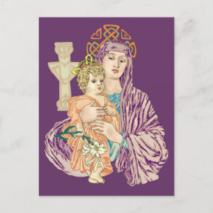 Postal Festiva Celtic Christmas Madonna