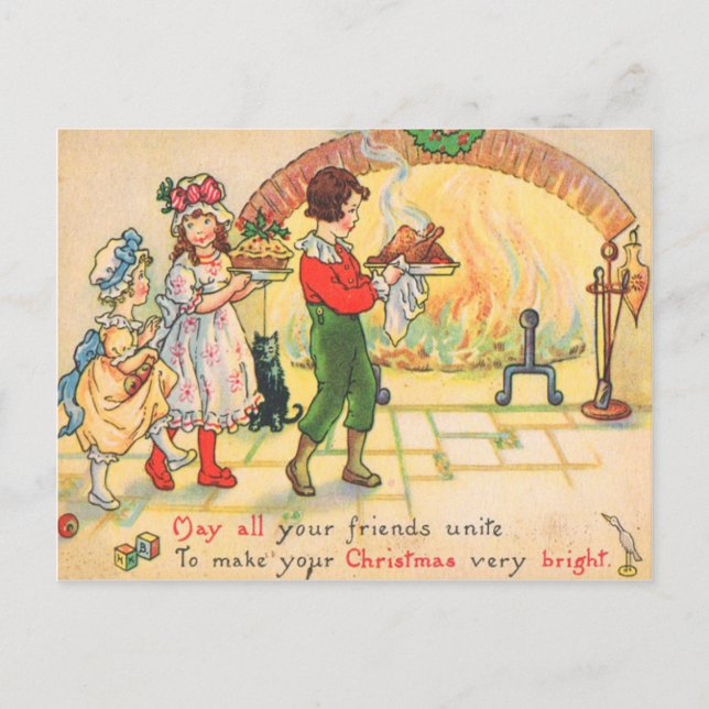 Postal Festiva Cena de navidades (Anverso)