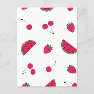 Postal Festiva Cerezo y fresa de la cuenca