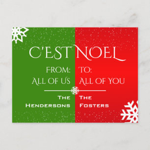 Postal Festiva C'est Noel / De Nosotros A Usted