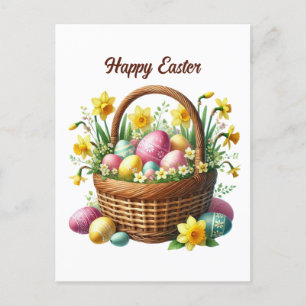 Postal Festiva Cesta de Cute Happy Easter