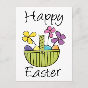 Postal Festiva Cesta feliz de Pascua