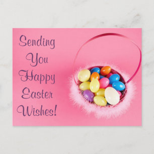 Postal Festiva Cesta PInk de feliz Bonito de Personalizable de Pa