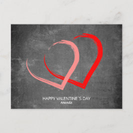 Postal Festiva Chalkboard Hearts Personalizado Día de San Valentí