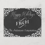 Postal Festiva chalkboard Holidays Corporate Greeting PostCards<br><div class="desc">Elegant chalkboard company holiday cards</div>