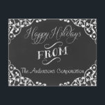 Postal Festiva chalkboard Holidays Corporate Greeting PostCards<br><div class="desc">Elegant chalkboard company holiday cards</div>