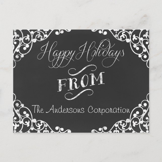Postal Festiva chalkboard Holidays Corporate Greeting PostCards (Anverso)
