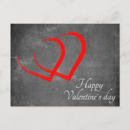 Postal Festiva Chalkboard Valentine Day Red Hearts Elegant