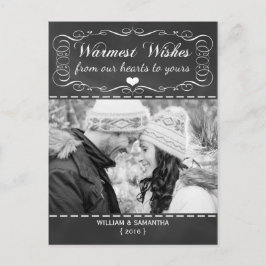 Postal Festiva Chalkboard Warmest Warmest Holiday Postcard