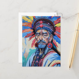 Postal Festiva chamán, hechicero, protector, amuleto, abuelo