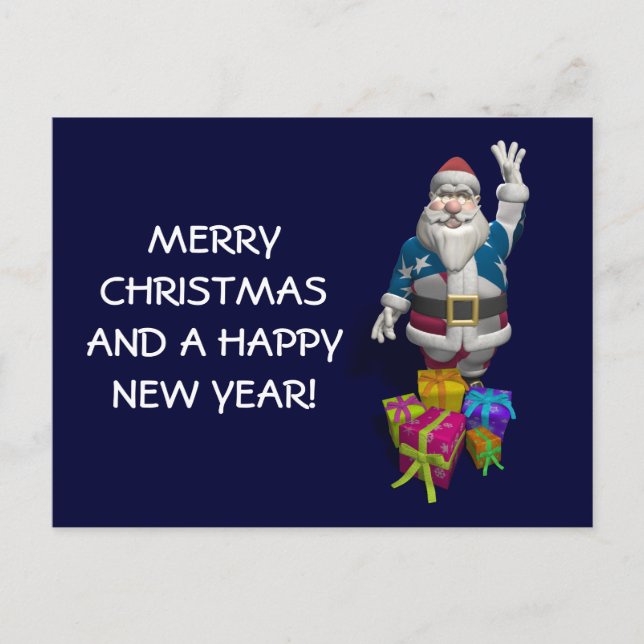 Postal Festiva Chaqueta de Bandera de Estados Unidos (Anverso)