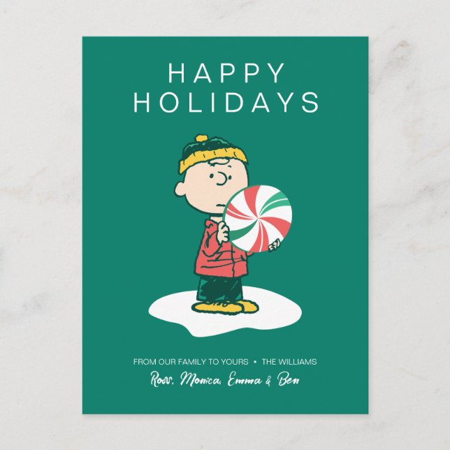 Postal Festiva Charlie Brown Peppermint Candy (Anverso)