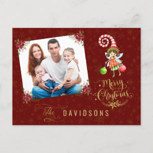 Postal Festiva Charm Merry Christmas Fairy Family Photo