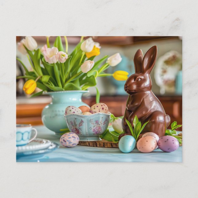 Postal Festiva Charming Chocolate Easter Bunny (Anverso)