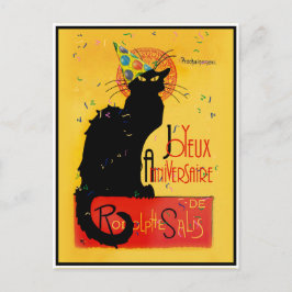 Postal Festiva Chat Noir Año Nuevo