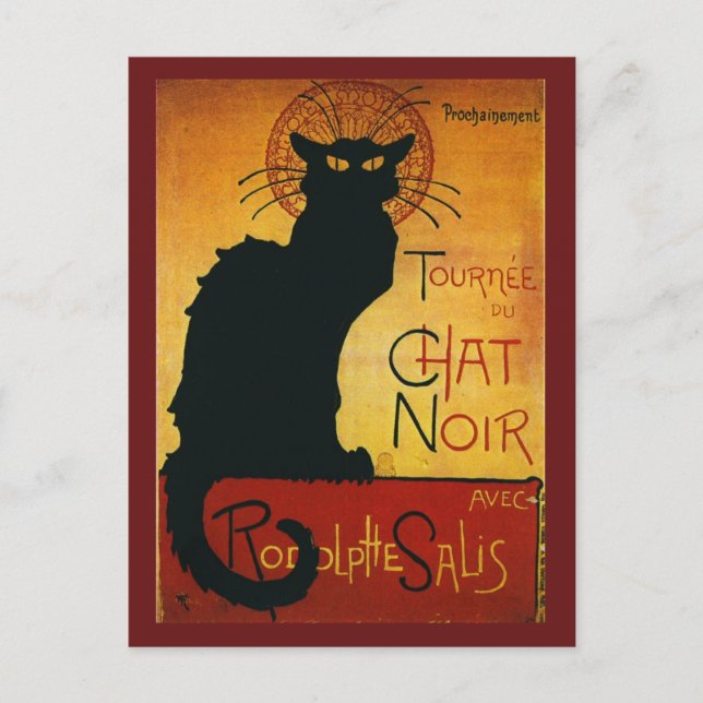 Postal Festiva Chat Noir - Gato negro (Anverso)