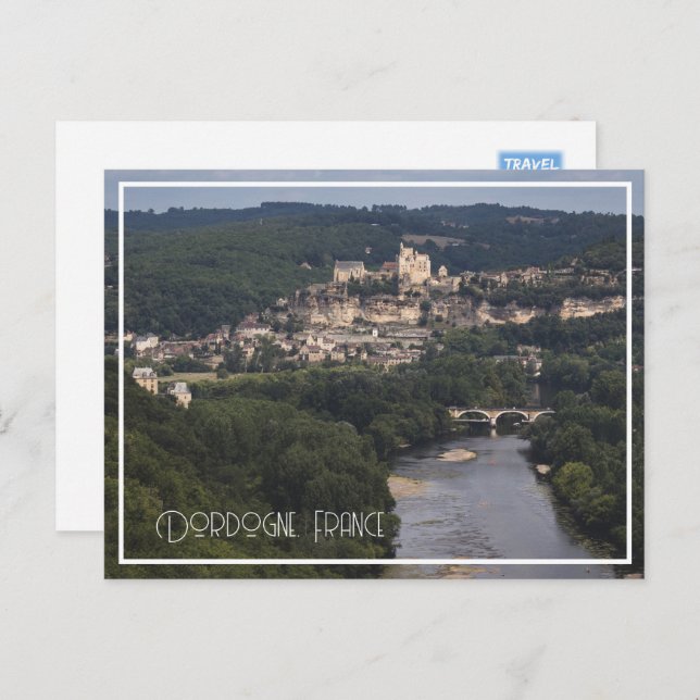 Postal Festiva Château de Beynac, Dordogne, France (Anverso / Reverso)