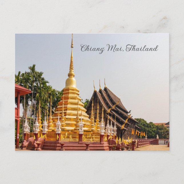 Postal Festiva Chedi, Wat Phan Tao, Chiang Mai, Tailandia (Anverso)