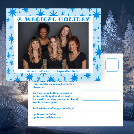 Postal Festiva Cheerful Stars Blue Christmas Custom Business
