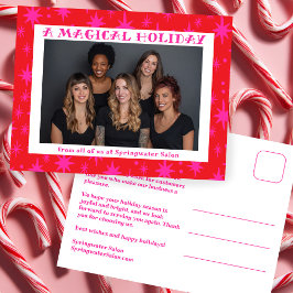Postal Festiva Cheerful Stars Pink Christmas Custom Business
