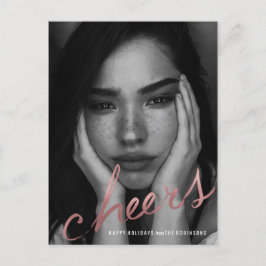 Postal Festiva Cheers rosa dorado Fiesta