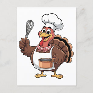 Postal Festiva Chef Turkey Thankding Cook Gobbler