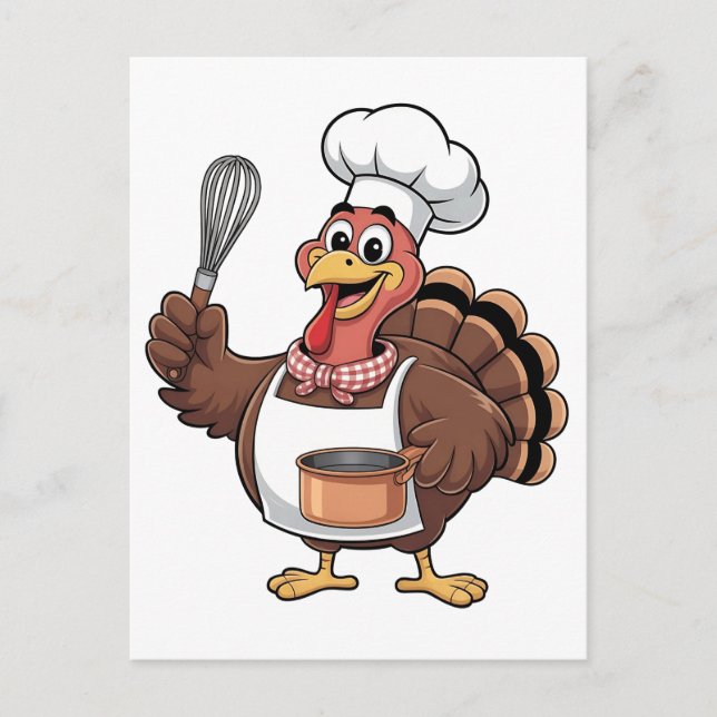 Postal Festiva Chef Turkey Thankding Cook Gobbler (Anverso)