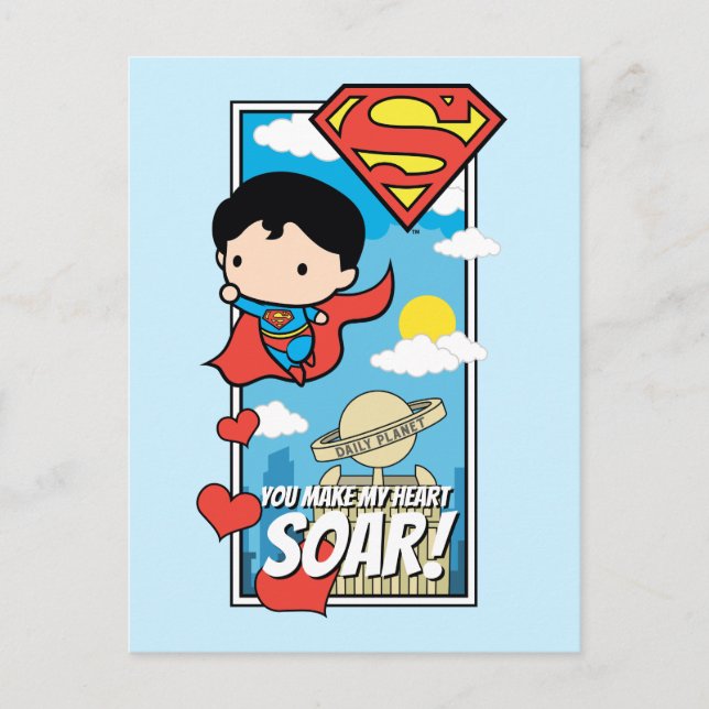 Postal Festiva Chibi Superman - Tu haces que mi corazón se eleve  (Anverso)