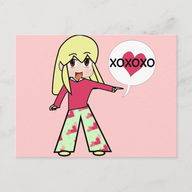 Postal Festiva Chibi Valentine Hearts (Anverso)
