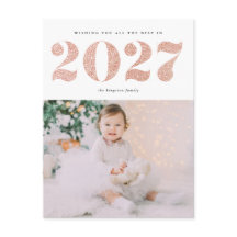 Chic 2022 Rosa Dorado Brillo Feliz Año Nuevo Foto