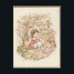 Postal Festiva Chica de Vintage Christmas Shop<br><div class="desc">Adorable imagen Vintage de Navidad.</div>