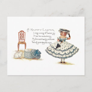Postal Festiva Chica en Vestidos y Conjuntos de Pascua