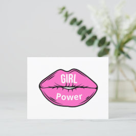 Postal Festiva Chica Jefe de talón negro rosado