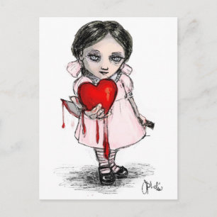 Postal Festiva Chica malicioso de San Valentín