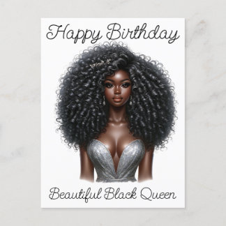 Postal Festiva Chica negra cumpleaños mágico Sista Melanin mujer