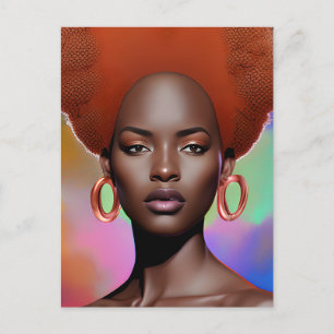 Postal Festiva Chica negra cumpleaños mágico Sista Melanin mujer