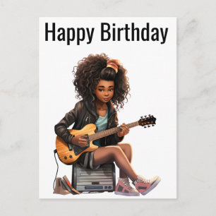 Postal Festiva Chica negra cumpleaños mágico Sista Melanin mujer